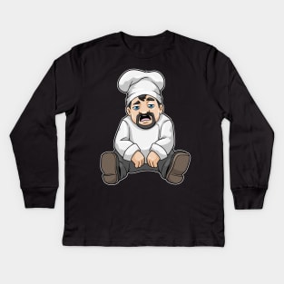 Chef with Chef's hat & Beard Kids Long Sleeve T-Shirt